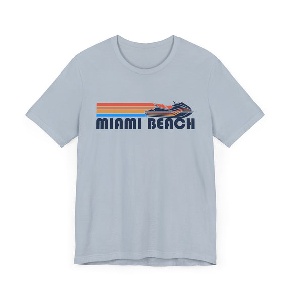 Miami Beach, Florida T Shirt - Retro Jetski PWC Graphic Tee