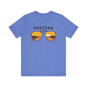 Buy heather-columbia-blue Montana T Shirt - Sunglasses Lake Graphic Montana Tee