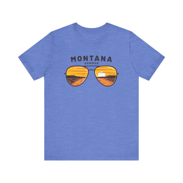 Buy heather-columbia-blue Montana T Shirt - Sunglasses Lake Graphic Montana Tee