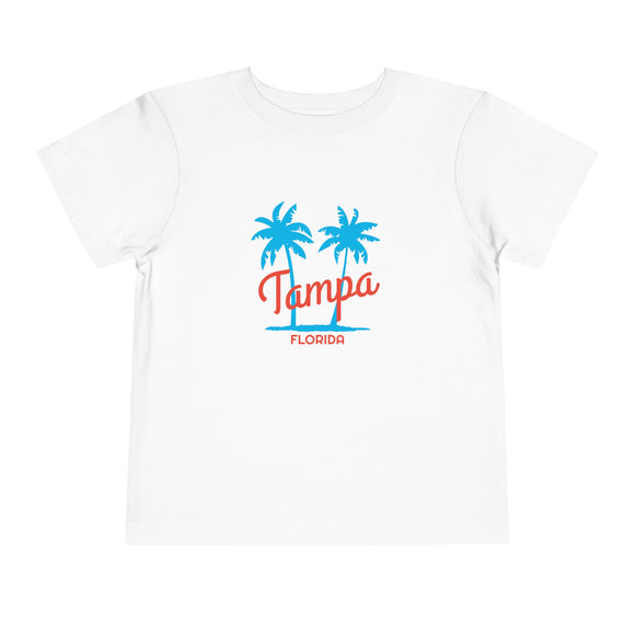 Tampa, Florida Toddler T-Shirt - Retro Palm Tree Toddler Tampa Shirt
