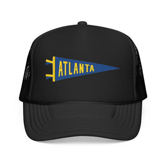Atlanta, Georgia Pennant Trucker Hat — Retro Flag Foam Cap