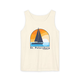 St. Petersburg, Florida Sailboat Tank Top | Comfort Colors 100% Cotton - 0