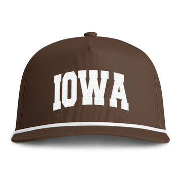 Iowa Embroidered Rope Hat - Vintage Sunwashed Rope Cap, Comfort Colors - 0