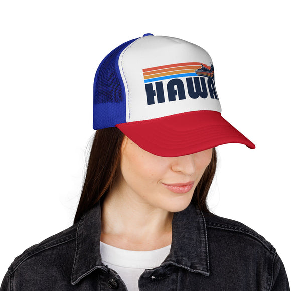 Hawaii Retro PWC Boating Trucker Hat - Vintage Style Hawaii Cap