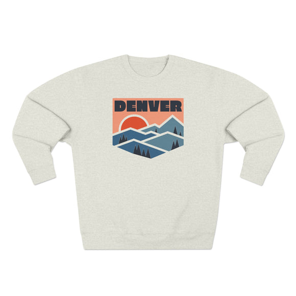 Premium Denver, Colorado Mountain Graphic Sweatshirt