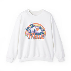 Maui, Hawaii Sweatshirt - Unisex Retro Beach Crewneck Maui Sweatshirt