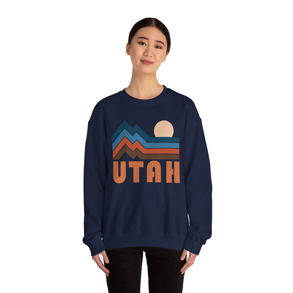 Utah Sweatshirt Retro Mountains, Utah Unisex Graphic Crewneck