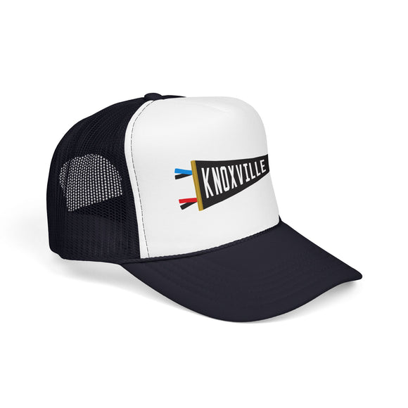 Knoxville, Tennessee Pennant Trucker Hat — Retro Flag Foam Cap
