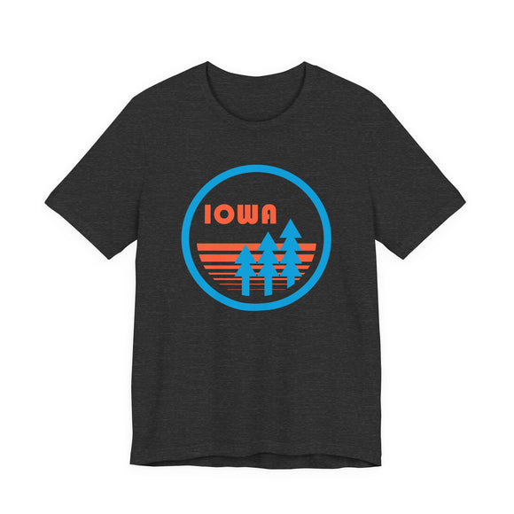 Iowa T Shirt - Retro Trees Iowa Tee
