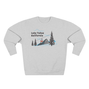 Premium Lake Tahoe, California Sweatshirt Unisex Crewneck, Premium Sweatshirt, Crewneck Jumper, Ski Resort Apparel - 0