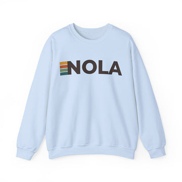 Buy light-blue New Orleans, Louisiana NOLA Retro Stripe Sweatshirt