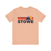 Retro Stowe, Vermont T-shirt, Mountain Tee, Vintage Stowe Unisex Jersey Shirt, Outdoor Hiking Apparel