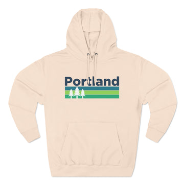 Buy pale-pink Premium Portland, Oregon Hoodie - Retro Unisex Portland Sweatshirt