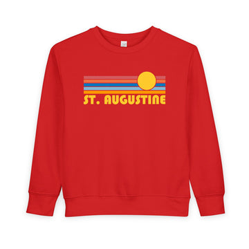 Buy red St Augustine, Florida Toddler Sweatshirt - Retro Sun St Augustine Toddler Crewneck Sweatshirt