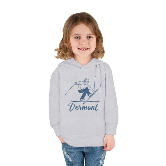 Vermont Toddler Hoodie - Unisex Vintage Skiing Vermont Sweatshirt