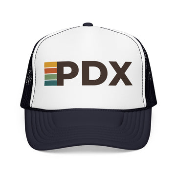 Buy navy-white-navy Portland, Oregon Trucker Hat - PDX retro cap