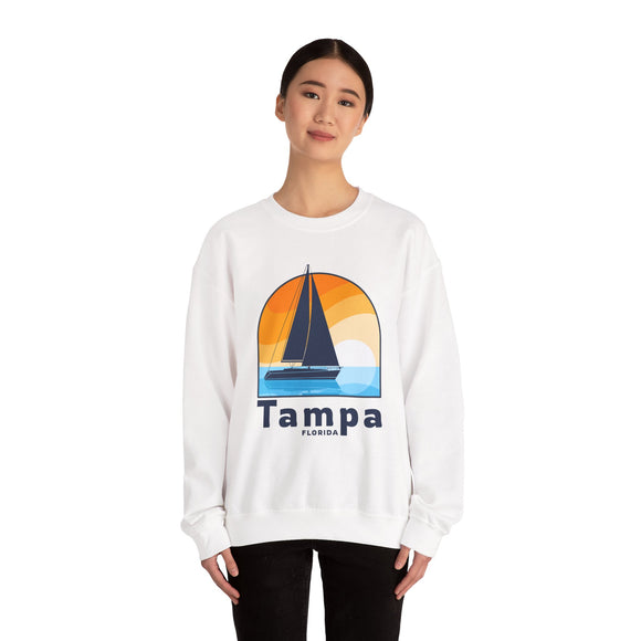 Tampa, Florida Sweatshirt - Sailboat Tampa Crewneck Sweatshirt