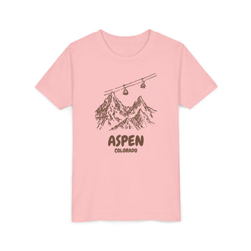 Buy pink Aspen, Colorado Youth T-Shirt — Vintage Gondola Ski Mountain Tee