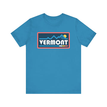 Buy aqua Vermont T Shirt - Retro Graphic Vermont Tee