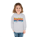 Boulder Toddler Hoodie - Retro Mountain Sun Unisex Boulder Toddler Sweatshirt-11