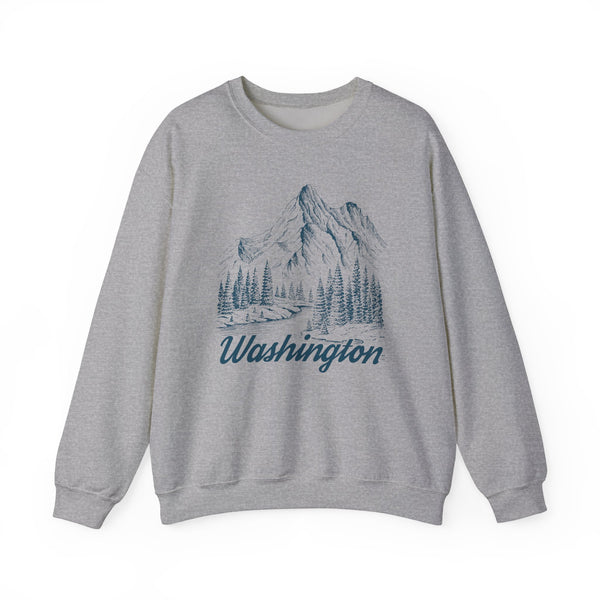 Washington Sweatshirt - Mountain Illustration Graphic Crewneck