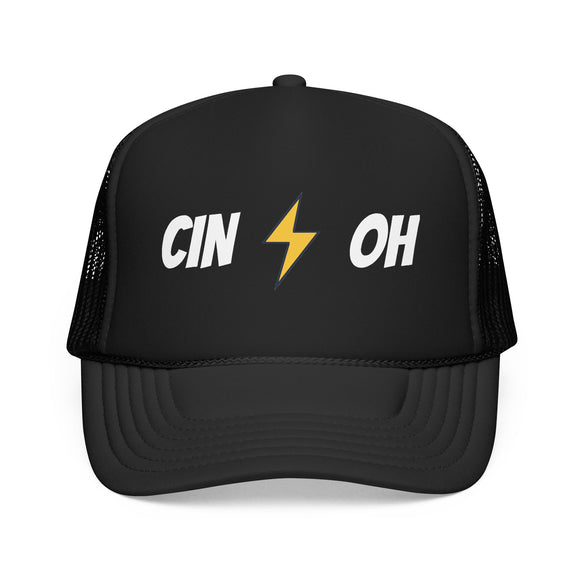Cincinnati, Ohio Retro Trucker Hat - Lightning Foam Cap