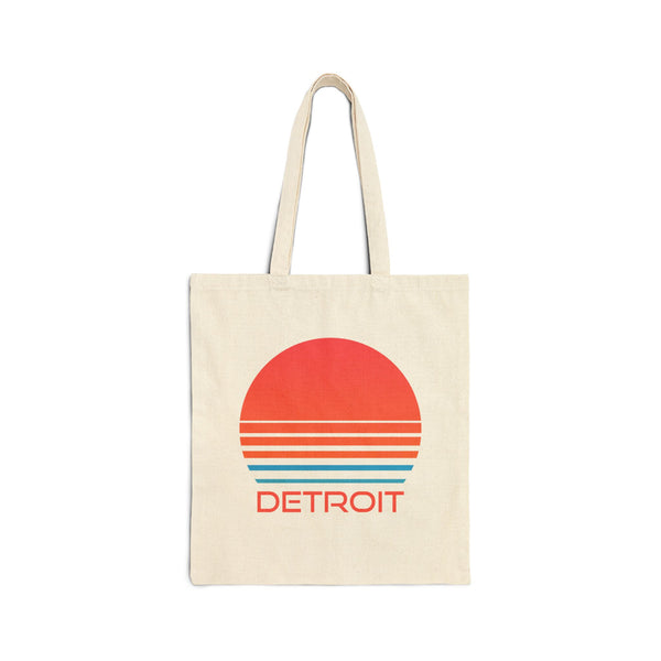 Detroit, Michigan Retro 80s Cotton Canvas Detroit Tote Bag