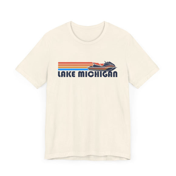 Lake Michigan T Shirt - Retro Jetski PWC Graphic Lake Michigan Tee