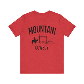 Buy heather-red Mountain Cowboy T Shirt - Mountain Graphic Tee