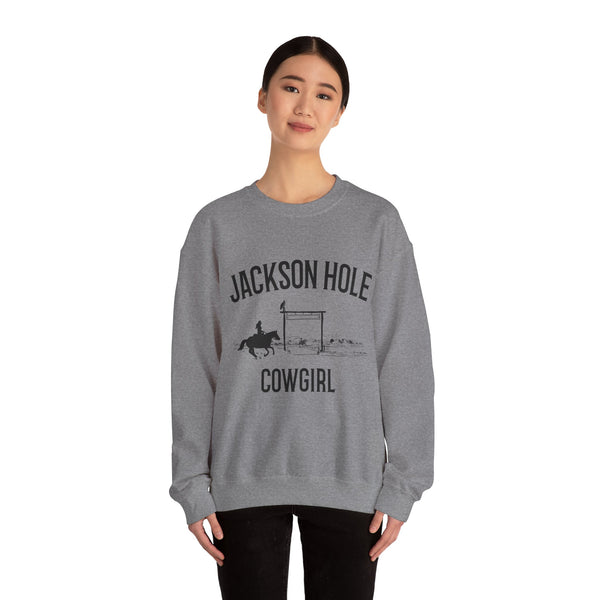 Jackson Hole, Wyoming Sweatshirt - Mountain Cowgirl Graphic Crewneck
