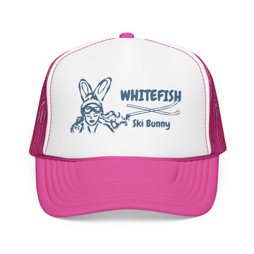 Buy hot-pink-white-hot-pink Whitefish, Montana Ski Bunny Trucker Hat