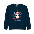 California Toddler Sweatshirt - Skiing Snowman California Toddler Crewneck Sweatshirt-3