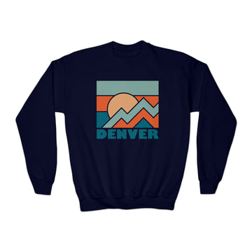 Buy navy Denver, Colorado Youth Sweatshirt - Unisex Kid's Denver Crewneck Sweatshirt
