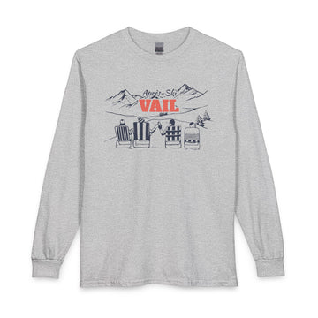 Vail, Colorado Après-ski Long Sleeve Shirt - Mountain Retro Skiing