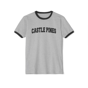 Castle Pine, Colorado Cotton Ringer Graphic Tee - Unisex Castle Pine T Shirt, Vintage Style Tee, Men's/Women's Tee