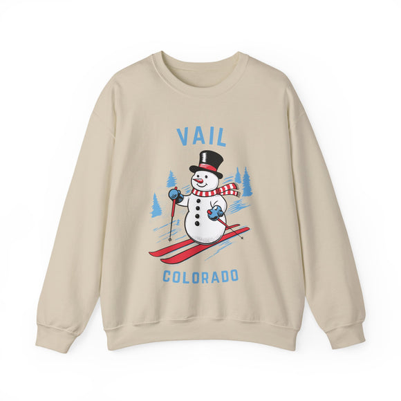Vail, Colorado Sweatshirt - Ski Snowman Graphic Crewneck