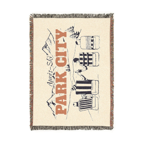 Park City, Utah Ski Town Throw Blanket | Mountain Woven Blanket