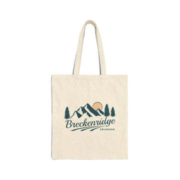 Breckenridge, Colorado Cotton Canvas Tote Bag - 15" x 16" - Forest Script