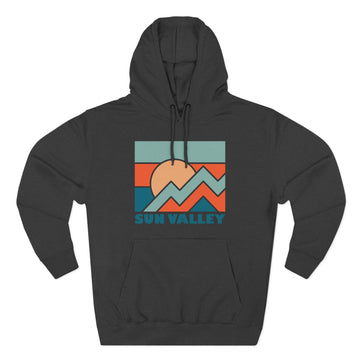 Buy charcoal-heather Sun Valley, Idaho Hoodie - Retro Mountain Unisex Sweatshirt