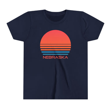 Nebraska Youth Shirt - Retro 80s Nebraska Kid's T-Shirt - 0