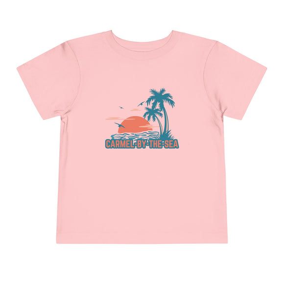 Carmel by the Sea, California Toddler T-Shirt - Retro Palm Tree Toddler Carmel by the Sea Shirt