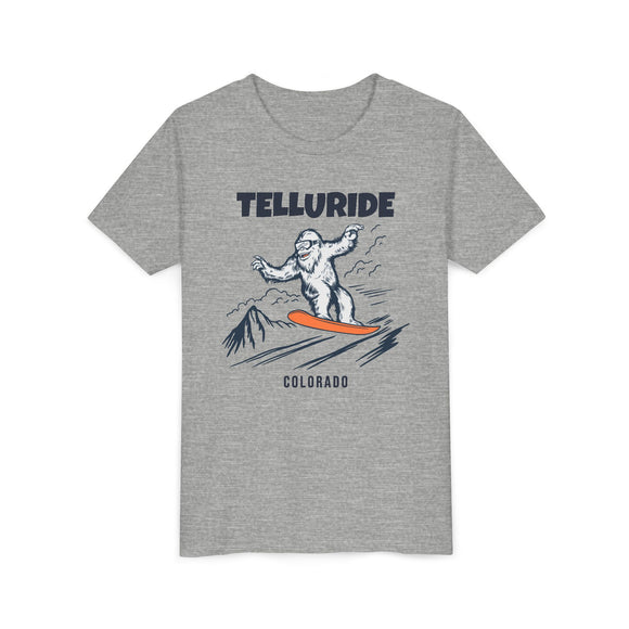 Telluride, Colorado Yeti Snowboard Youth Tee - Kids Skiing Shirt