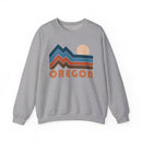Oregon Sweatshirt Retro Mountains, Oregon Unisex Graphic Crewneck-2