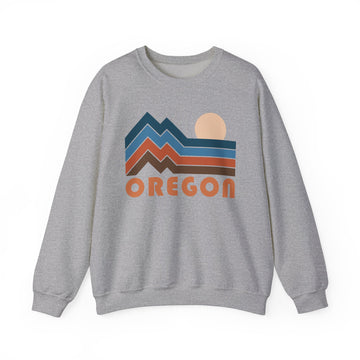 Oregon Sweatshirt Retro Mountains, Oregon Unisex Graphic Crewneck - 0