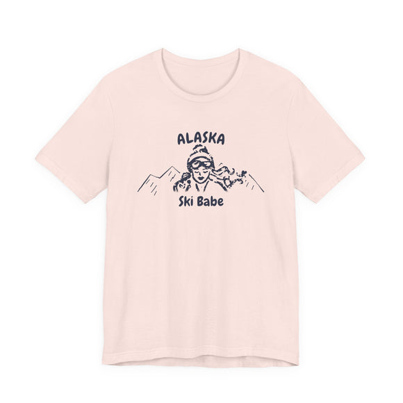 Alaska Ski Babe T‑Shirt - Retro Skiing Graphic Tee