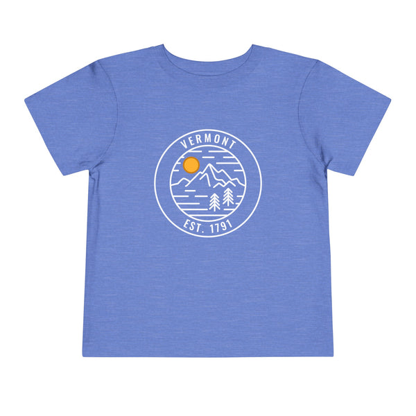 Vermont Toddler T-Shirt - Retro Mountain Unisex Toddler Vermont Shirt