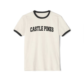 Castle Pine, Colorado Cotton Ringer Graphic Tee - Unisex Castle Pine T Shirt, Vintage Style Tee, Men's/Women's Tee - 0