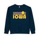 Iowa Toddler Sweatshirt - Retro Sun Iowa Toddler Crewneck Sweatshirt-4