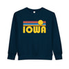 Iowa Toddler Sweatshirt - Retro Sun Iowa Toddler Crewneck Sweatshirt
