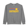 Detroit, Michigan Toddler Sweatshirt - Retro Sun Detroit Toddler Crewneck Sweatshirt